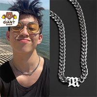 GIANTSHOP สร้อยคอโซ่ตัวอักษร สไตล์ hip-hop เท่ๆ (608)