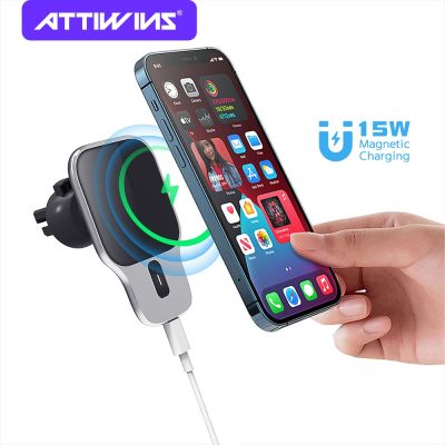 15W Magnetic Car Wireless Charger for Macsafe iPhone 14 13 12 Pro Max Mini Air Vent Car Phone Holder Stand Fast Charging ET-CW02