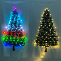 10M 100Leds Fairy String Lights With Christmas Tree Fabric Tapestry Wall Hanging For Bedroom Xmas Christmas New Year Decoration