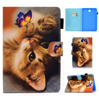 น่ารักทาสีรูปแบบกรณีสำหรับ Samsung Galaxy Tab A 8.0 2015 Soft TPU ฝาครอบ SM-T350 SM-T355 SM-P350 SM-P355 PU หนัง Shell