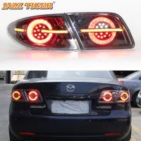 ไฟท้ายรถไฟท้าย LED สำหรับ Mazda 6 Sedan ไฟตัดหมอกหลัง2003-2012 + เบรค + ถอยหลัง + ไฟเลี้ยวแบบไดนามิก