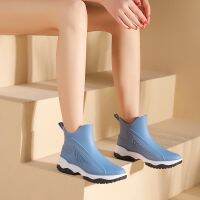 [In Stock] Rain Boots#2022 New Style Japanese High-End Boots Women All-Match Anti-Slip Waterproof Fashion Short Tube Water Shoes Thickened Rubber Wom VG7P