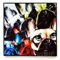 Dog หมา Abstract รูปภาพ​ติด​ผนัง​ pop art พร้อมกรอบและที่แขวน สุนัข สัตว์เลี้ยง แต่งบ้าน ของขวัญ กรอบรูป รูปภาพ