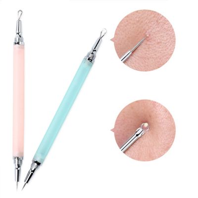 Detachable Double Head Facial Blackhead Acne Remover Needle Portable Stainless Steel Pimple Blemish Extractor Removal Tool