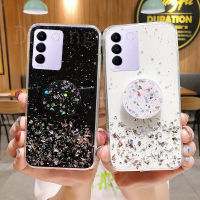 เคสใส่โทรศัพท์สำหรับ VIVO V27E เคสโทรศัพท์มือถือ Vivo V27e 2023แวววาวซิลิโคนนิ่ม VIVOV27E กรอบ Bling พร้อมที่จับ