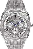 Bulova Crystal Multi-Function Mens Watch, Stainless Steel , Silver-Tone (Model: 96C002)