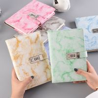 New Password Notebook Marble Texture 100 Sheets Personal Diary with Lock Code Thick Notepad Leather Office School Supplies Gift