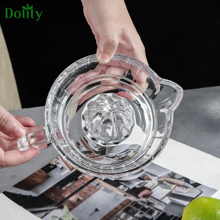 Dolity Manual Glass Lemon Squeezer with Handle for Limes kitchen
