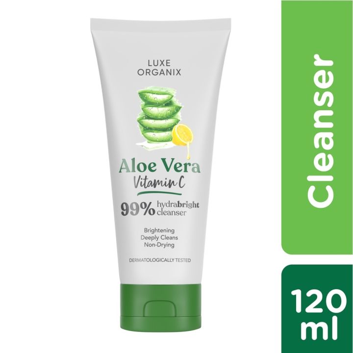 Luxe Organix 99 Aloe Vera Brightening Micro Foam Cleanser with Vitamin ...