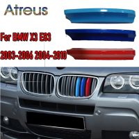 3pcs ABS Car Racing Grille Strip Trim Clip For BMW E83 X3 2003 2004 2005 2006 2007 2008 2009 2010 M Power Auto Accessories