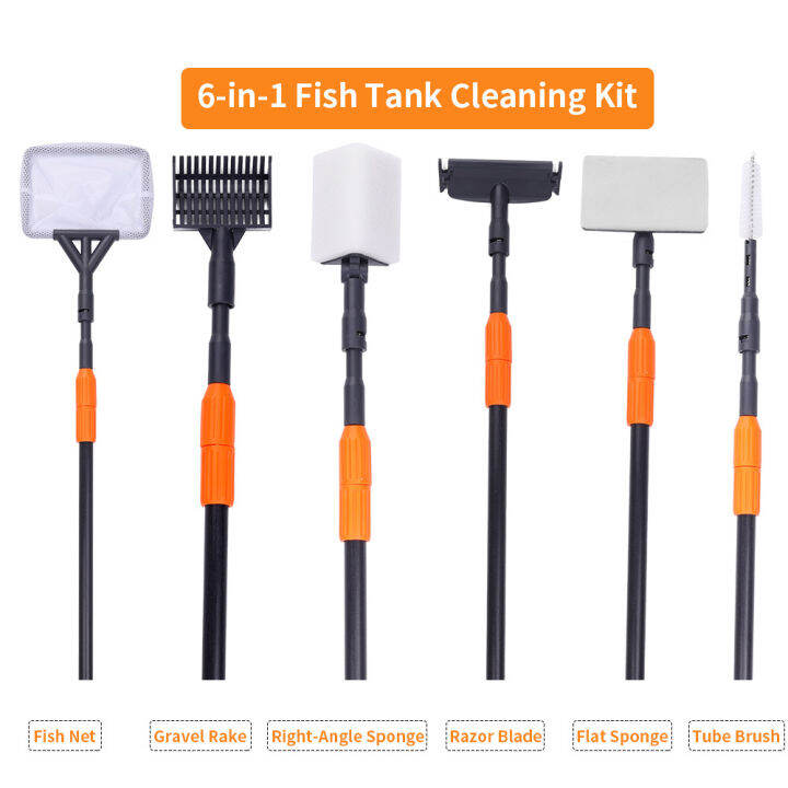 6-in-1-aquarium-cleaning-tools-kit-fish-tank-clamp-set-net-gravel-rake-algae-scraper-fork-sponge-brush-glass-cleaner