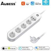 Aubess Wifi Smart Power Strip 3 USB Electric Socket Surge Protector 4 EU Plug Outlets APP Voice Control For Alexa Google Home Ratchets Sockets