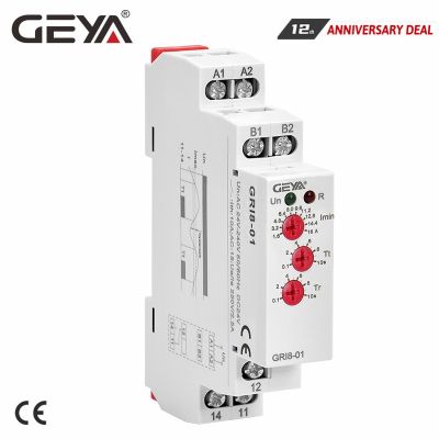Geya Gri8-01รีเลย์มอนิเตอร์10a ในปัจจุบันมากกว่าปัจจุบันเครื่องถ่ายทอดกระแสไฟฟ้ารางดินติดตั้งจอมอนิเตอร์ปัจจุบัน Ac/ Dc24v-240v