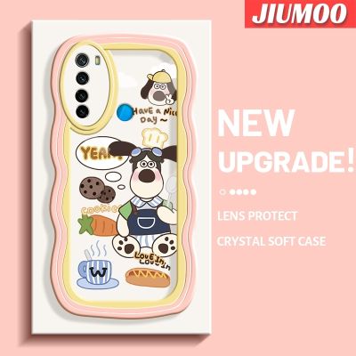 เคส JIUMOO สำหรับ Xiaomi Redmi Note 8 2021 Note 8T เคสลายการ์ตูนสุนัขทำอาหารแฟชั่นลายคลื่นขอบเคสโทรศัพท์แบบใสน่ารักเลนส์กล้องถ่ายรูปดีไซน์ใหม่กันกระแทกเคสป้องกันซิลิโคนเคสใส