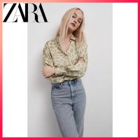 Zara ใหม่ เสื้อเบลาส์ลําลอง ผ้าไหมซาติน แฟชั่นสําหรับผู้หญิง awt