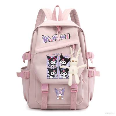 Sanrio Kuromi Cartoon Backpack for Women Men Student Large Capacity Breathable Fashion Personality Multipurpose Bag