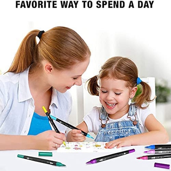 Colouring pens dual brush pens felt tip pens art markers drawing, painting - ảnh sản phẩm 3