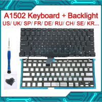 New Laptop A1502 Keyboard US UK Spain Russian French Swiss Portugal Layout For Macbook Pro Retina 13 2013 2014 2015 Years