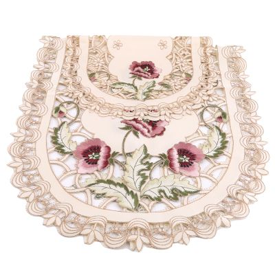 Flower Style Round Table Cloth Pastoral Polyester Tablecloth Oilproof Decorative Elegant Waterproof Fabric Table Cover