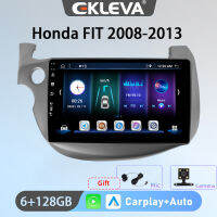 EKLEVA วิทยุติดรถยนต์แอนดรอยด์12สำหรับฮอนด้าฟิต10.1นิ้ว2008-2013 Carplay Auto Aux Wifi DAB OBD USB เครื่องเล่นวิดีโอมัลติมีเดียในรถยนต์2din จีพีเอส4G ฟรีกล้องมองหลังของขวัญและไมโครโฟน