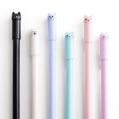 48 pcs Cute cat gel pens 0.5mm roller ball pen for writing Black color refill Stationery school supplies Material escolar F925