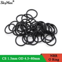 【DT】hot！ 50Pcs NBR O Gasket Thickness 1.5mm 4.5 80mm Nitrile Butadiene Rubber Spacer Resistance Washer Round