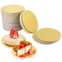 【hot】 1/3/5/Pcs Gold Round Boards Reusable Mousse Dessert Tray Wedding Birthday Baking Tools