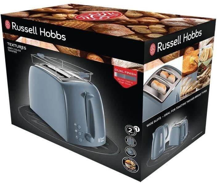 RUSSELL HOBBS 2164456 TOASTER / TEXTURE LARGE SLOTTED TOASTER / GREY