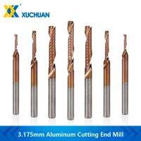 ดอกเอ็นมิลล์ขลุ่ยเดี่ยวลงตัดเราเตอร์บิต 1/8 Shank CNC Milling Cutter TiCN เคลือบคาร์ไบด์ End Mill สําหรับการกัดโลหะอลูมิเนียม