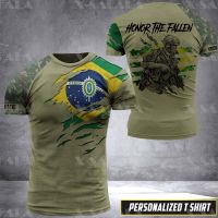 T SHIRT - BRAZIL Brazilian Soldier-ARMY-VETERAN Country Flag 3D Printed High Quality T-shirt Summer Round Neck Men Female Casual Top-9  - TSHIRT