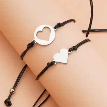 2pcs Couples Bracelet Sun & Moon Heart Magnetic Friendship 