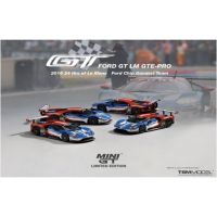 2023MINI GT 1:64 รถจำลองโลหะผสมฟอร์ด Ford GT ชุดรถสี่คัน ภาพวาดอ่าว