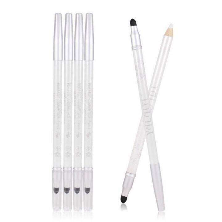 white-ดินสอเขียนขอบตาพร้อมหัวฟองน้ำ-perfect-double-head-cosmetic-pencil-เนื้อครีมแบบเหลา-เขียนง่ายเพื่อความสว่างสดใส