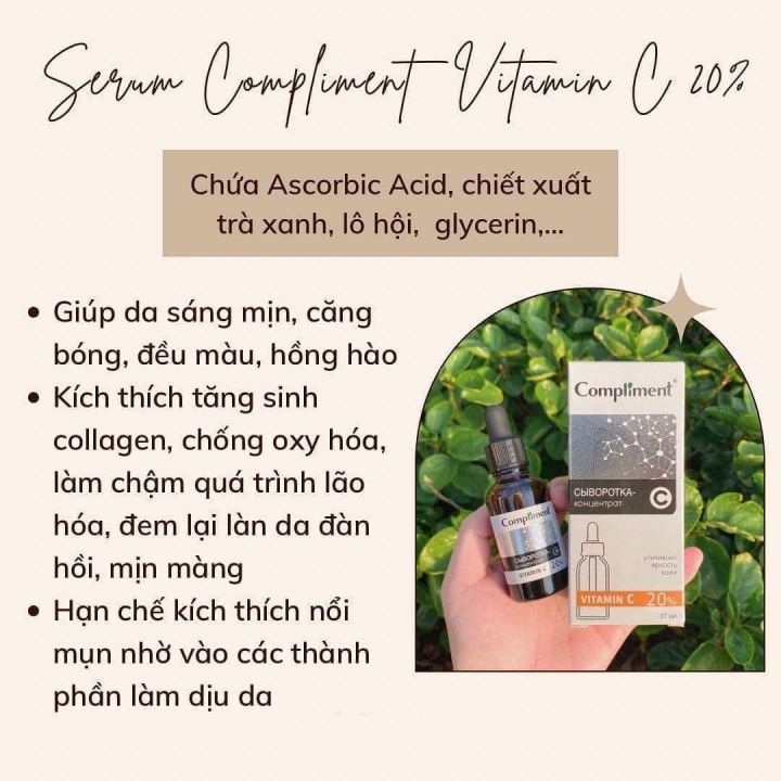 Serum Compliment Vitamin C 20% có thích hợp cho mọi loại da không?
