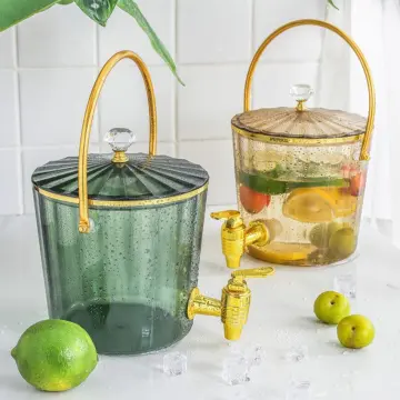 Beverage Dispenser With Spigot Cold Kettle With Faucet Rotating Juice  Dispensers For Parties Fruit Teapot Lemonade Bucket
