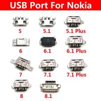 2Pcs / Lot Micro USB Jack ซ็อกเก็ตชาร์จพอร์ตชาร์จปลั๊กเชื่อมต่อสําหรับ Nokia 2 3 5 6 7 8 3.1 5.1 6.1 7.1 7.1 Plus X5 X6