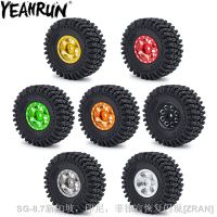 YEAHRUN 4PCS 1.0 Beadlock Wheel Tires Kit for 1/18 TRX4M Bronco Defender 1/24 Axial SCX24 RC Crawler Car Upgrade Parts