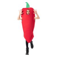 、’】【= Umorden Vegetable Red Hot Pepper Chili Costume Tunic Sponge Suit Child Kids Boys Girls Purim Halloween Party Fancy Dress Cosplay