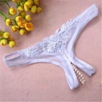 Sexy Womens T-Shaped Panties T-Back Sexy Seduction Pearl Open Crotch Massage Mesh Transparent Underwear Manufacturer 015