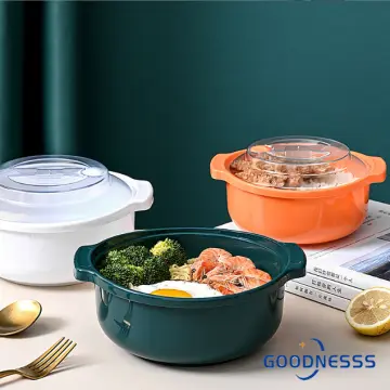 Microwave Ramen Bowl with Lid - Microwavable Noodle Cooker for