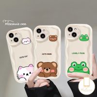 เคสรูปทรงกบรูปหมีการ์ตูนแมวน่ารักหวานๆเข้ากันได้กับ IPhone 11 12 14 13 Pro Max 7Plus 7 6 6S 8 Plus X XR XS MAX SE 2020 3D ฝาโทรศัพท์ Tpu แบบน่มขอบโค้งหยัก