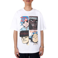 Hot sale Gorillaz band graphic Mens 100% Cotton Round Neck Short Sleeve T-Shirt  Adult clothes