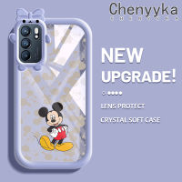 เคส Chenyyka สำหรับ OPPO Reno 6 5G Reno 6 Pro 5G เคส6Z Reno 5G ลายการ์ตูนเมาส์มิกกี้น่ารักลวดลายสีสันสดใสเคสนิ่มโปร่งใสเคสกันกระแทกซิลิโคนนิ่มทนทานต่อการตกหล่นเคสโทรศัพท์