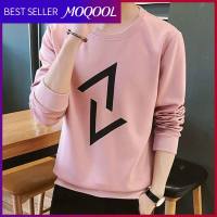 MOQOOL [ใหม่] ฤดูใบไม้ผลิและฤดูใบไม้ร่วงชายเสื้อแขนยาวลำลองเยาวชนหล่อร้อยแนวโน้มชุดชั้นในผู้ชายด้านบน