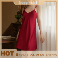 hanshi [2023 new HOT FASHION] lazlook ชุดราตรีเซ็กซี่ผู้หญิงชุดนอนผ้าซาตินเปิดหลังชุดนอนฤดูร้อน