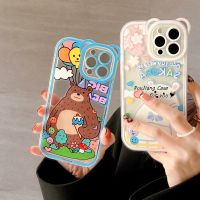 เคส RouJiang สำหรับ iPhone 14 13 12 11 Pro Max X XR Xs Max 8 7 6S Plus SE 2020เคสโทรศัพท์การ์ตูนหมีน่ารัก