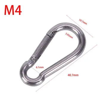 1 pcs Stainless Steel Carabiner D Bow Shackle Fob Key Ring