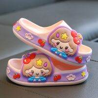 ▦ Childrens Slippers Summer New Girl Cartoon Non-Slip Soft Bottom Indoor Home All-Match Casual