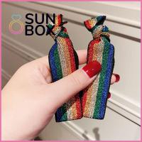 SUN BOX เครื่องประดับผม ยืดหยุ่นสูง ที่คาดผม หมวก เชือกผูกผม ที่คาดผม สายรุ้ง เสือดาว