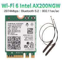 802.11Ax ดูอัลแบนด์ Wifi 6สำหรับ Intel AX200 NGFF คีย์ M.2 AX200NGW การ์ดไร้สาย MU-MIMO 2.4G/5Ghz 2400Mbps BT 5.1 BT พร้อมเสาอากาศ